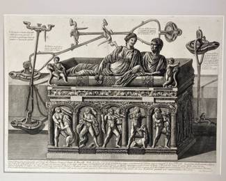 Lot 9820 Unframed Antique Piranesi Loose Art Print Sarcophagus Art