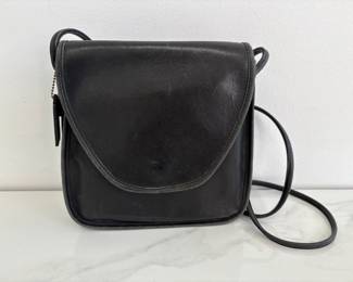 Lot 9959 Vintage Coach Lindsay Bag  Black Leather Cross body