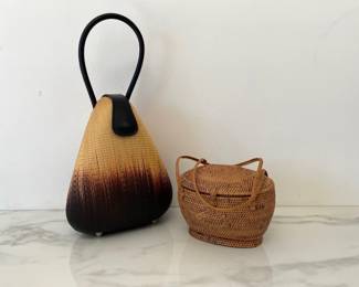 Lot 9842 Ombre Woven Handbag  Peggy Fisher Basket Handbag