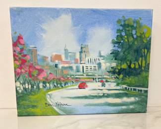 Lot 9917 Citiscape Original Painting Signed Dan Nelson Art