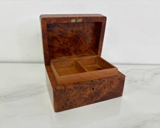 Lot 9903 Wood Burl Trinket Storage Box