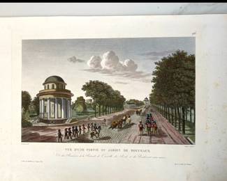 Lot 9824 Unframed Antique French Art Print Vue dune Partie du Jardin de Mouceaux