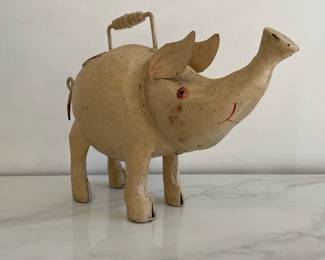 Lot 9840 Vintage Metal Pig Watering Can