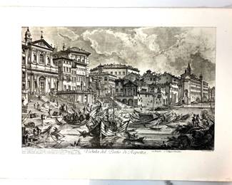 Lot 9819 Unframed Antique Piranesi Italian Art Print Veduti del Porto di Ripetta