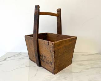 Lot 9796 Antique Dovetail Wooden Grain Bucket