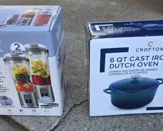 New in Box Ninja portable Blenders And Cast Iron Pot