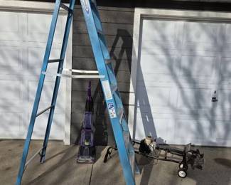 Bissell Vacuum, Ryobi Garden Tiller, And Werner Step Ladder
