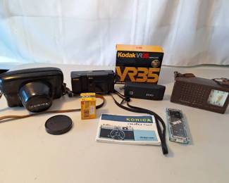 Konica And Kodak Cameras, Transistor Radio