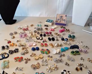 Large Collection Of Vintage Clip On Earrings