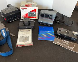 Vintage Polaroid, Olympus, Windsor, Pentax Cameras