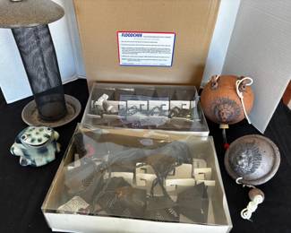 Garden Lights, Birdfeeders, Signed Frog