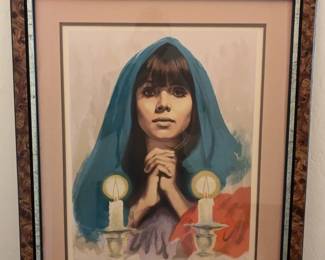 Shabbas Candles  Sandu Liberman Lithograph  SignedNbrd