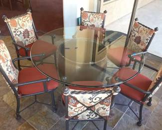 Glass Dinette Table6 Chairs