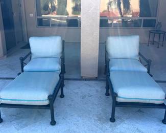 2 Patio Chairs  Ottomans