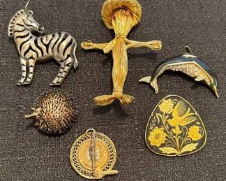 Unique Sterling Diamond Pins