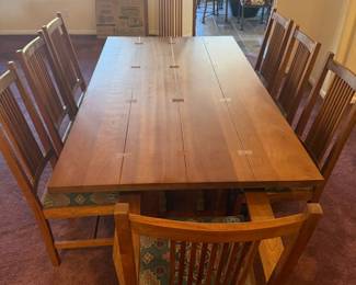 Stickley Wooden Dining Table 8 Chairs