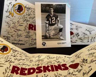 2 Signed Washington Redskins Pendant Plus Gus Frerotte Signed Photo