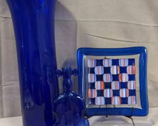 Large Blue Glass Vase More