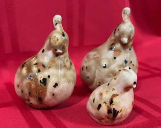 Family of 3 Ceramic Quails
