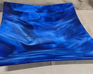 Large Glass Artist Signed Rene Schnog Artwork