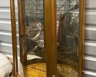 006 Unique Beauty The Beast Gold Curio Cabinet