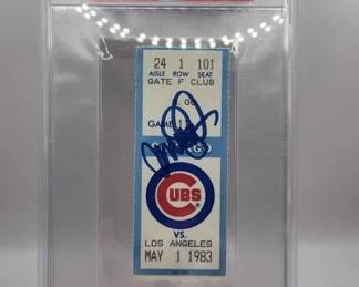 RYNE SANDBERG 1983 ROOKIE YEAR TICKET STUB.