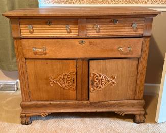 Beautiful antique dresser in light finish - very unique piece.