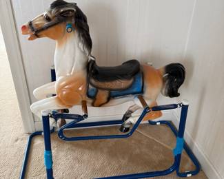 "Big Blue" - vintage rocking horse. Great for kids!