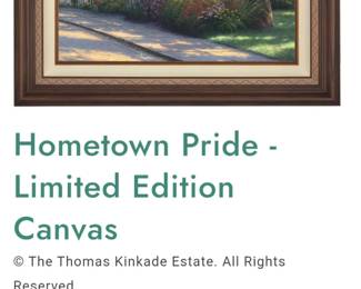 Thomas Kinkade, "Hometown Pride" Limited Edition Canvas, signed and numbered by the artist.