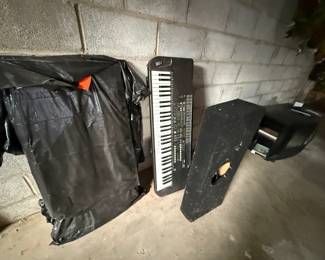 Used music equipment - keyboard shown above, more speakers and LPs also available.