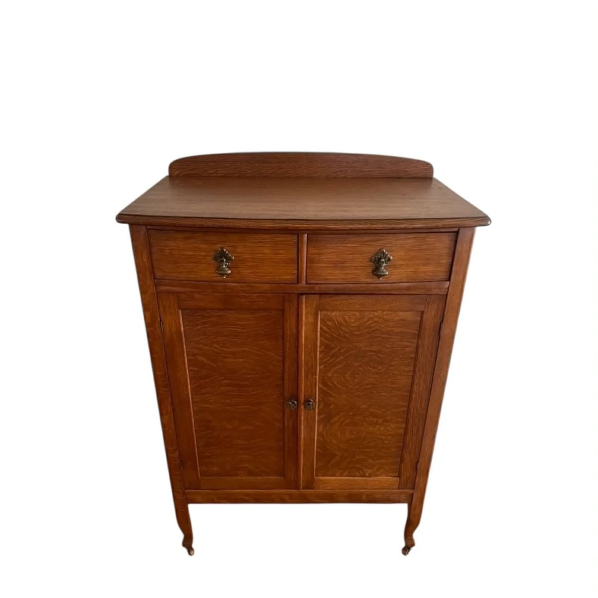 Antique Tiger Oak Two Drawer Cabinet