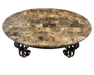 Luxury Oval Marble Style Coffee Table