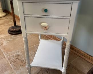 (2) painted white side tables/nightstands......