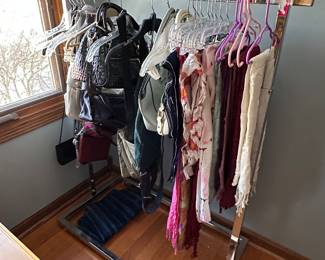 Clothing rack/display, scarves and purses!