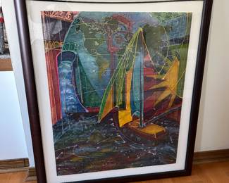Anne Hanley mixed media framed art
