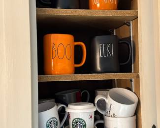 Rae Dunn and Starbucks mugs.....