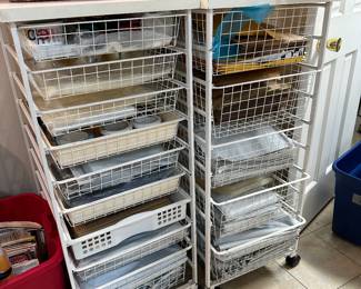 Packing materials and (2) Elfa storage racks