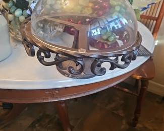 wrought iron cake plate 