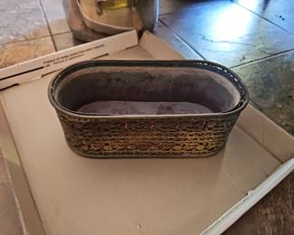 Ornate brass planter