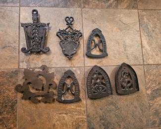 vintage cast iron trivets