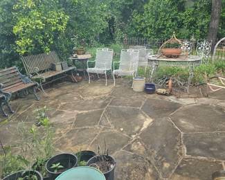 pots and plenty of wrought iron decor