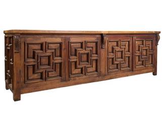 Spanish Colonial Style Carved Wood Sideboard