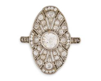 14K Diamond Art Deco Ring