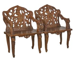 Black Forest Style Armchairs