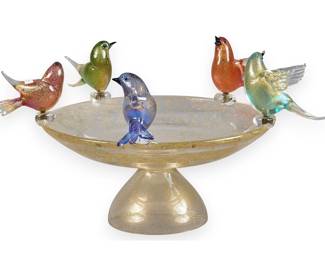 Murano Art Glass Bird Bath