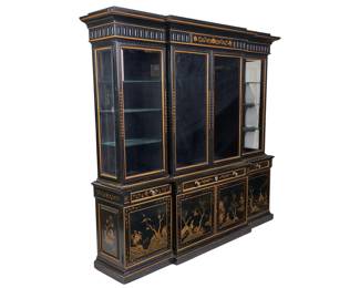 Chinoiserie Breakfront China Cabinet