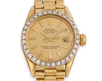  Ladies 18K Gold Diamond Rolex Oyster Datejust Watch