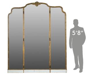 Three-Piece Monumental Gilt Mirror
