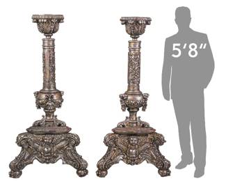 Pair of Wooden Altar Pedestals