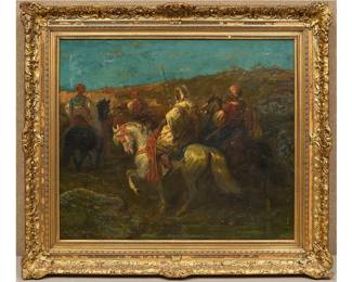 Attrib. Adolf Schreyer, Orientalist Style Painting